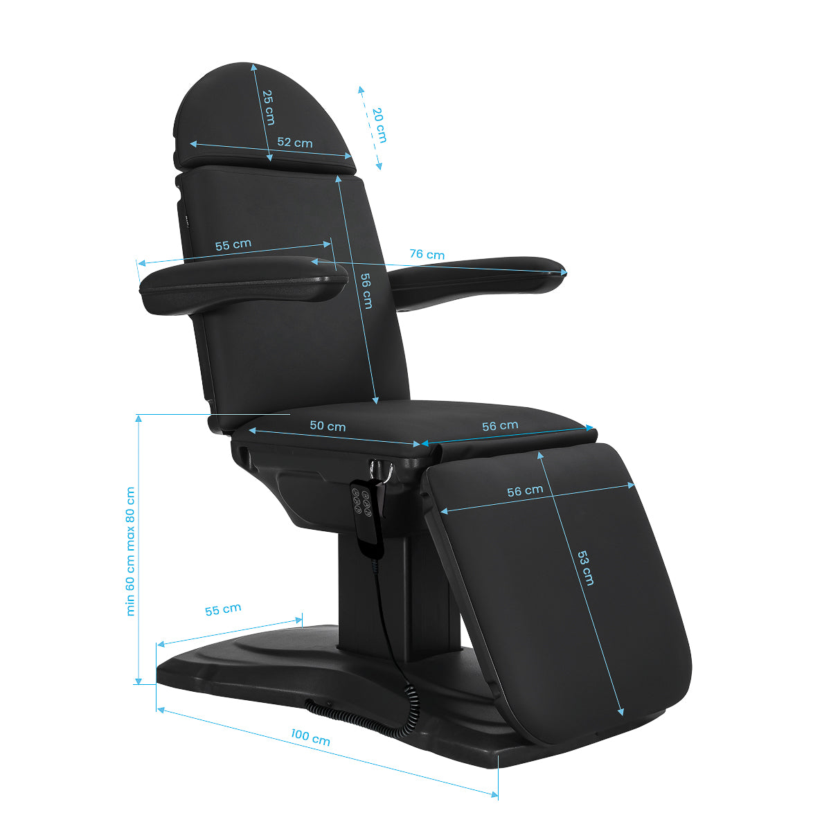 ActiveShop Elektrischer Kosmetikstuhl SILLON Eclipse 3 Motor schwarz