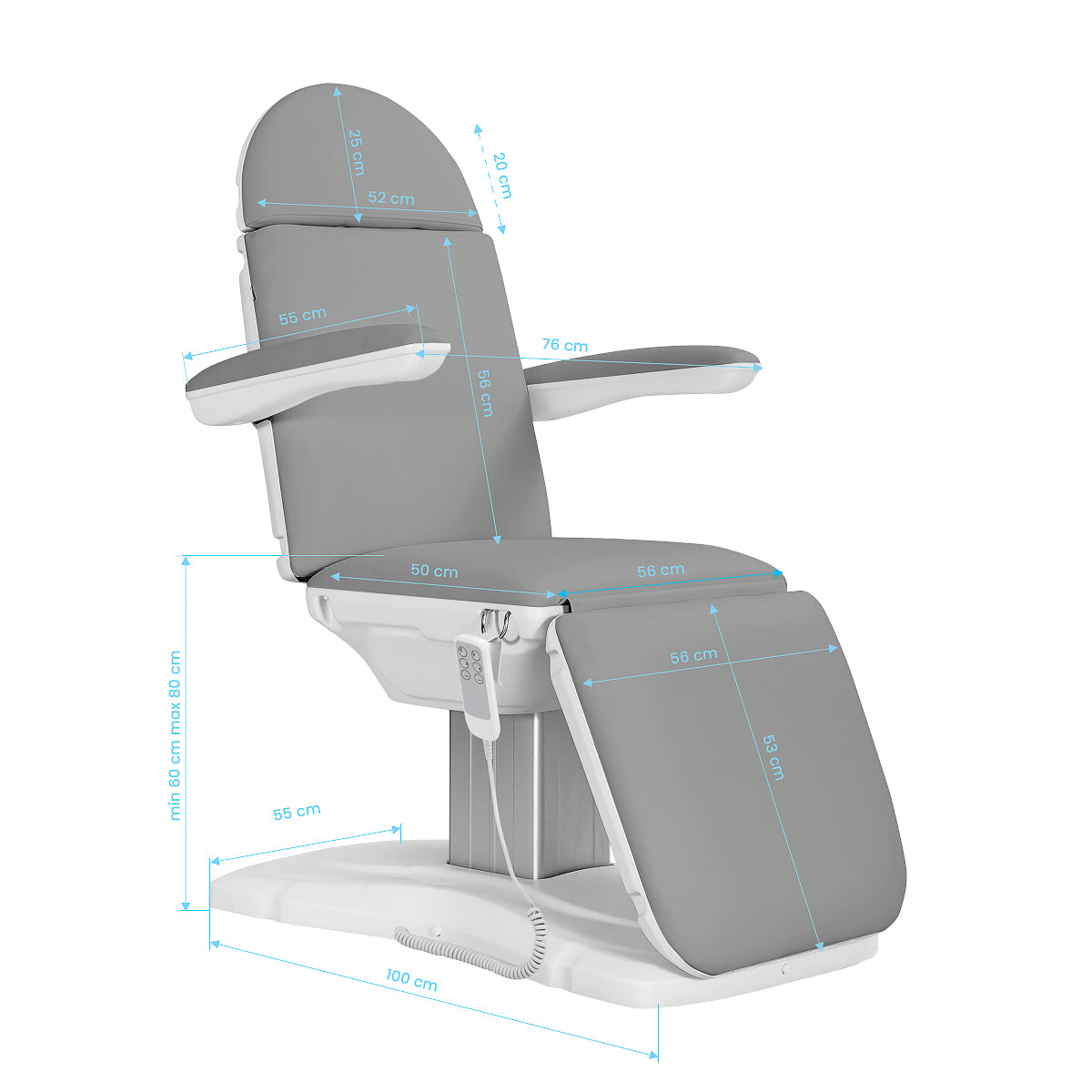 ActiveShop Elektrischer Kosmetikstuhl SILLON Eclipse 3 Motor grau