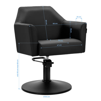 ActiveShop Gabbiano Friseurstuhl Davos schwarz
