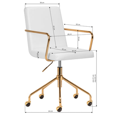 ActiveShop Kosmetikstuhl QS-OF211G gold creme-grau