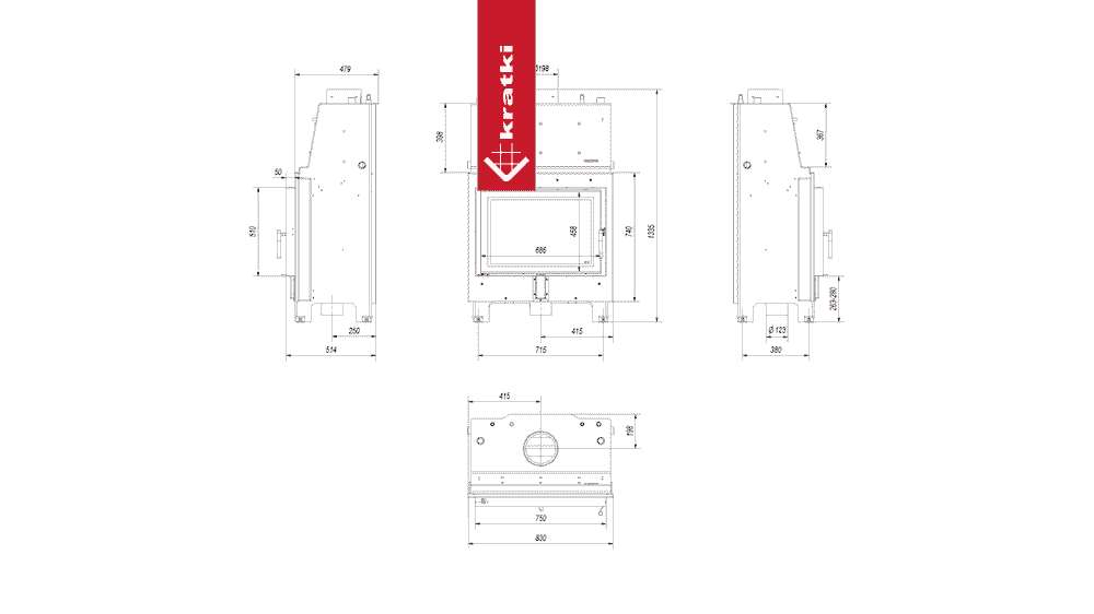 Kratki Wasserführender Kamineinsatz KRATKI MBO 15 kW Ø 200