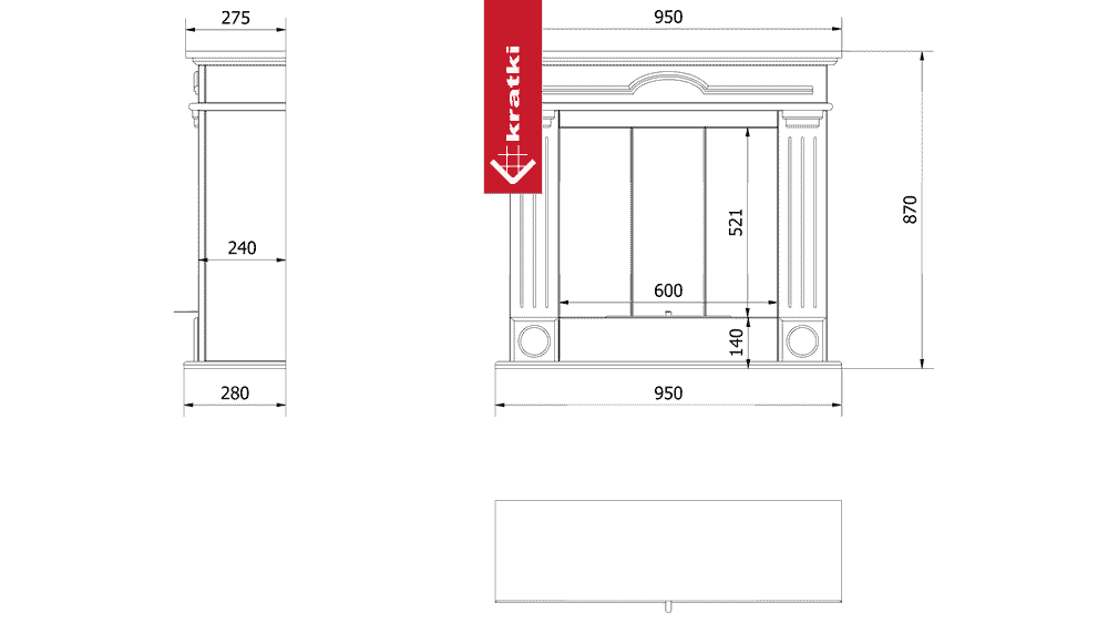 Kratki PORTAL BIOETHANOLKAMIN DECEMBER TÜV WEIß SELBSTMONTAGE MIT VERGLASUNG