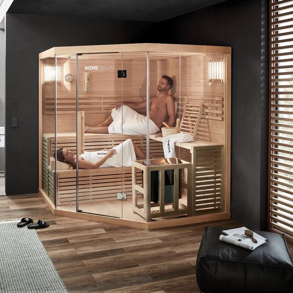 Home Deluxe Traditionelle Sauna SKYLINE BIG XL - 200 x 200 cm für 6 Personen
