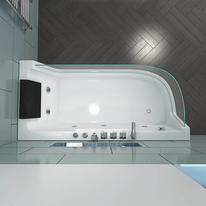 Home Deluxe Whirlpool Badewanne mit Lichttherapie CARICA - 170 x 80 cm Links