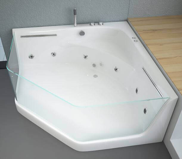 Home Deluxe Whirlpool Badewanne mit Lichttherapie PACIFICO - 150 x 150 cm