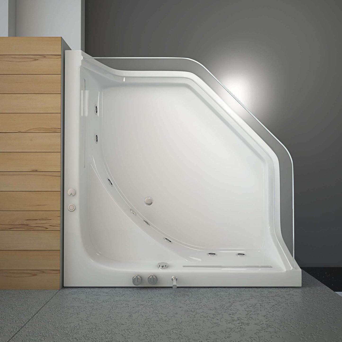 Home Deluxe Whirlpool Badewanne mit Lichttherapie PACIFICO - 150 x 150 cm
