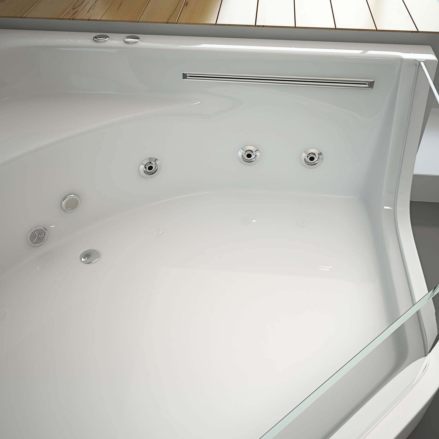 Home Deluxe Whirlpool Badewanne mit Lichttherapie PACIFICO - 150 x 150 cm