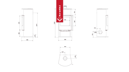 Kratki Kaminofen aus Stahl KRATKI TOFA Ø 150 8 kW
