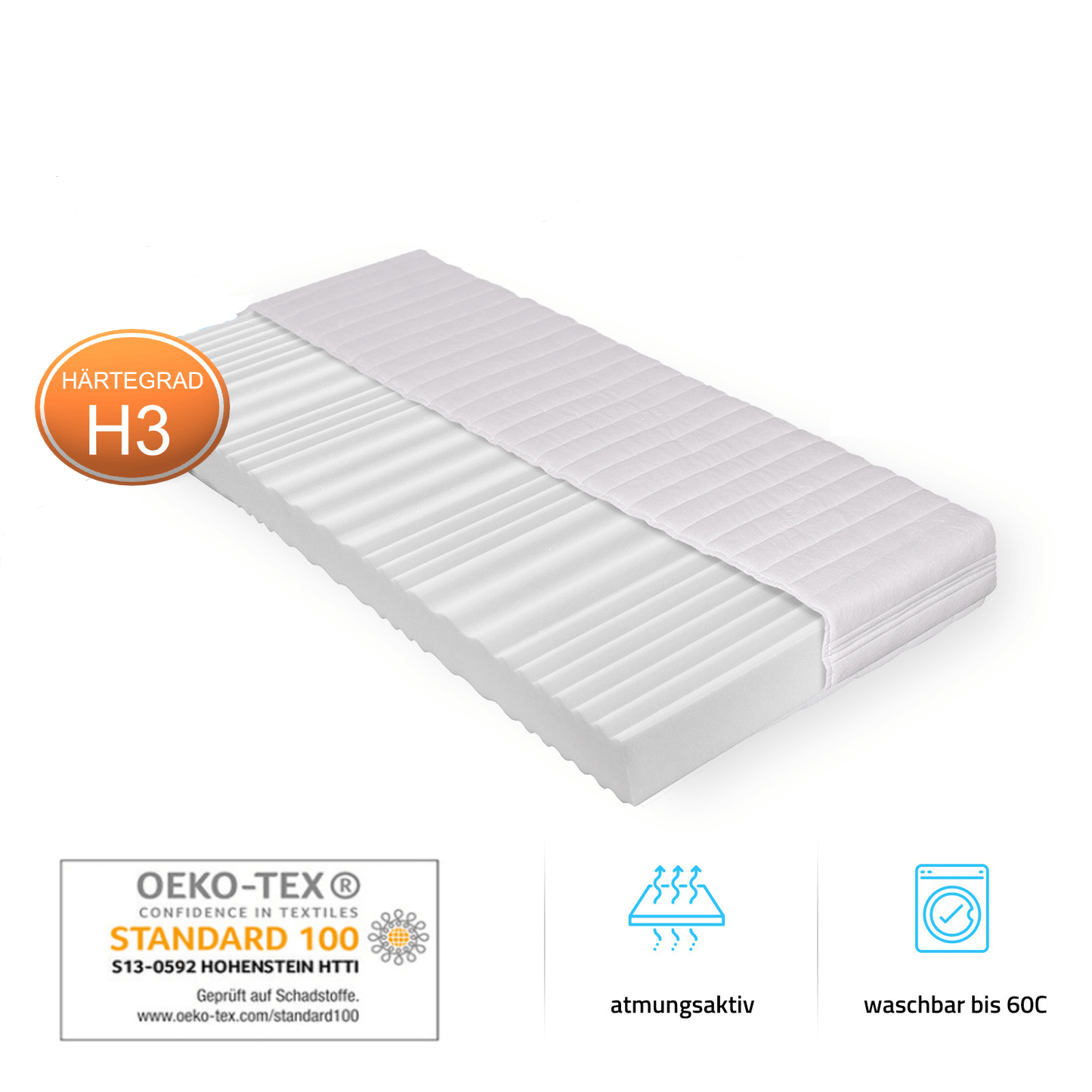 Home Deluxe LED Bett ASTEROID mit Matratze - 140 x 200 cm Weiß
