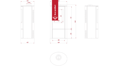 Kratki Kaminofen auf Propangas KRATKI AB Ø 100/150 4,2 kW