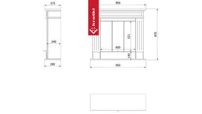 Kratki Portal Bioethanolkamin NOVEMBER TÜV weiß Selbstmontage