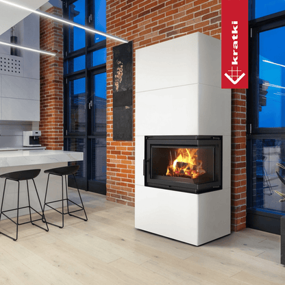 Kratki Kamineinsatz Simple Box 8 kW Ø 200 Bianco