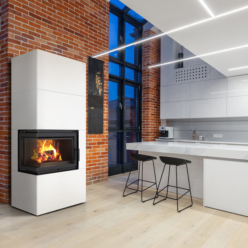 Kratki Kamineinsatz Simple Box 8 kW Ø 200 Bianco