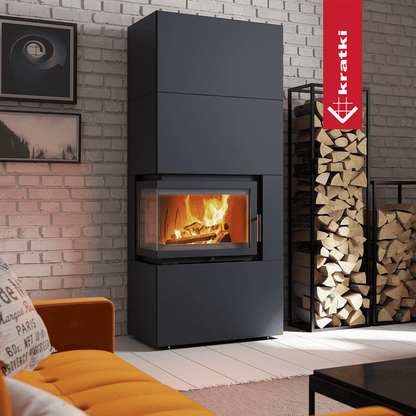 Kratki Kamineinsatz Simple Box 8 kW Ø 200 Black