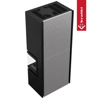 Kratki Kamineinsatz Simple Box 8 kW Ø 200 Black mit Türfeder