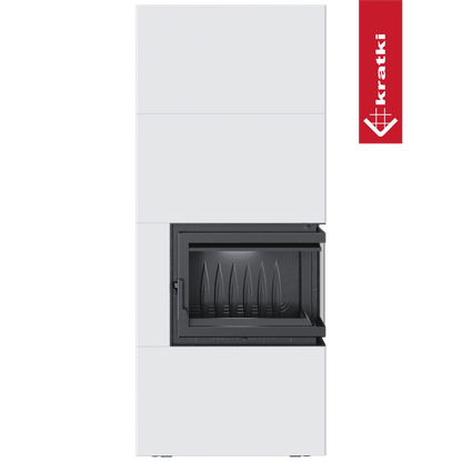 Kratki Kamineinsatz Simple Box 8 kW Ø 200 Bianco mit Türfeder