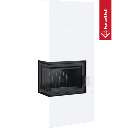 Kratki Kamineinsatz Simple Box 8 kW Ø 200 Bianco mit Türfeder