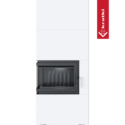 Kratki Kamineinsatz Simple Box 8 kW Ø 200 Bianco mit Türfeder