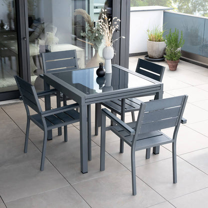 Home Deluxe Garten-Sitzgruppe ausziehbar VERANO MADERA - 180/90 x 90 cm 8 Stühle