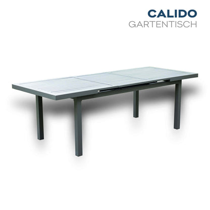 Home Deluxe Garten-Sitzgruppe CALIDO MADERA inklusive ausziehbarer Gartentisch & 6 Stühlen