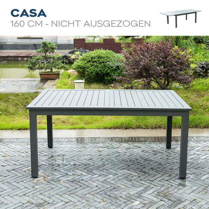 Home Deluxe Garten-Sitzgruppe ausziehbar CASA MADERA - 160/240 x 100 cm 10 Stühle