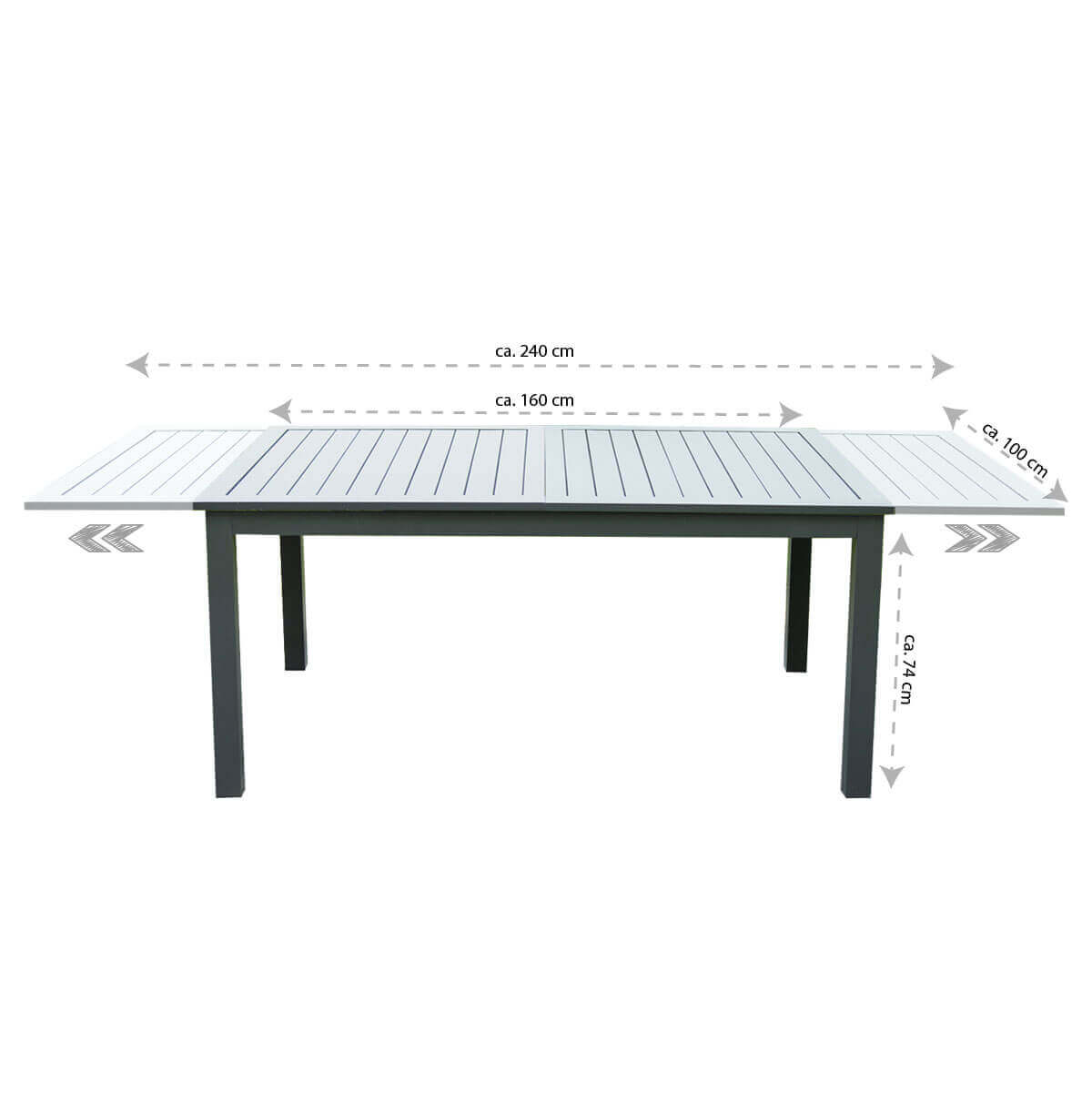 Home Deluxe Garten-Sitzgruppe ausziehbar CASA MADERA - 160/240 x 100 cm 2 Stühle