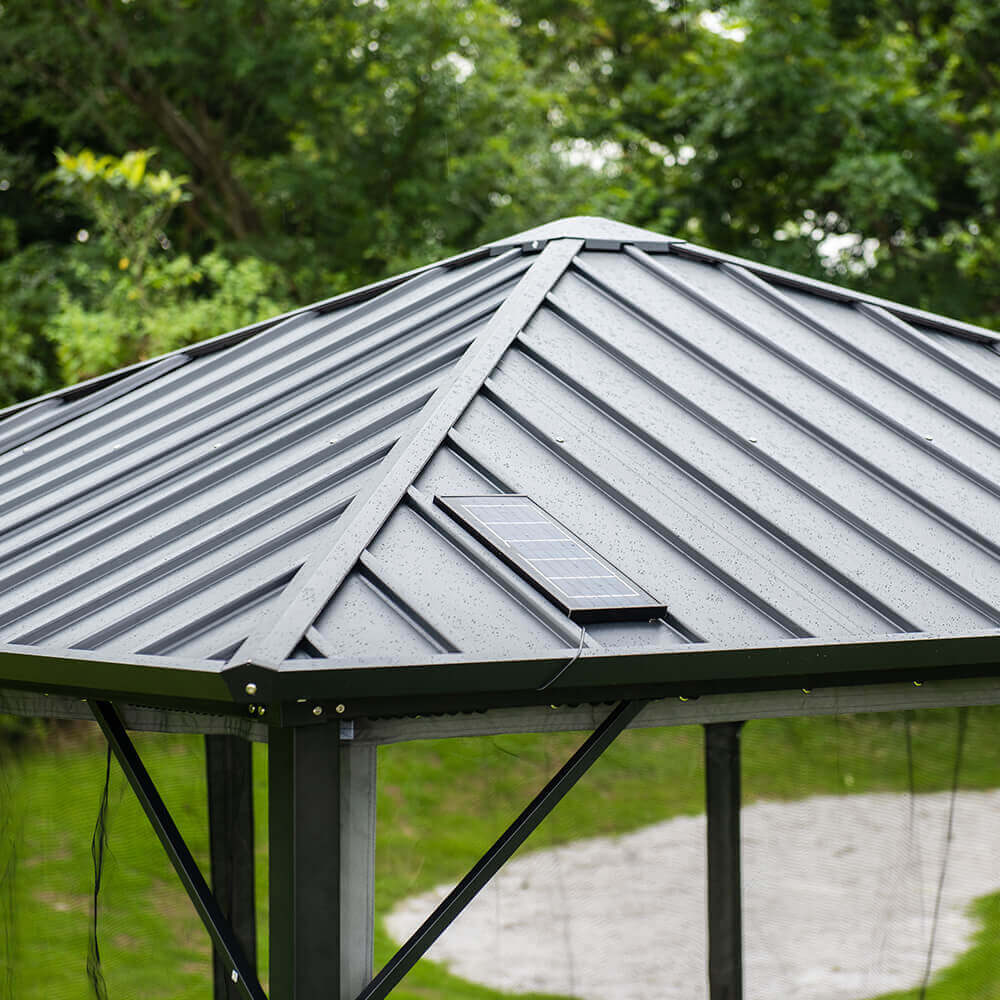 Home Deluxe LED Solar Pavillon AZUR - 270 x 270 cm