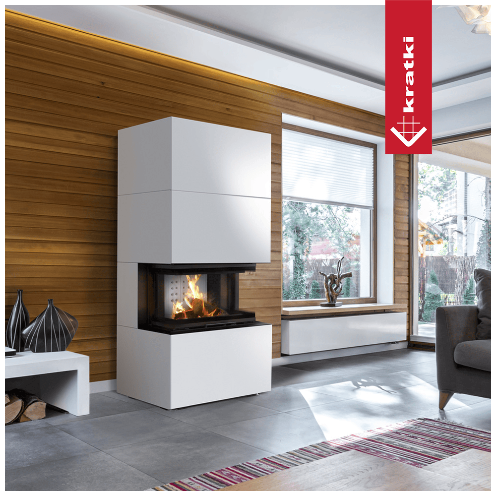 Kratki Kamineinsatz KRATKI NBC/EASY BOX 7 kW Ø 160 Bausatz Bianco