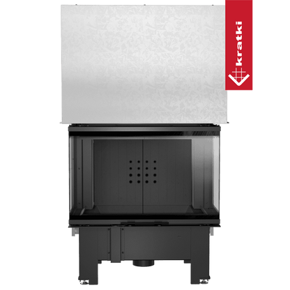 Kratki Kamineinsatz KRATKI NBC 800/400 10 kW Ø 200 mit Schiebetür schwarz Verkleidung mit Türfeder