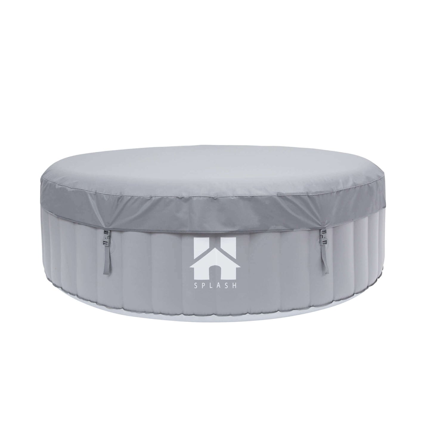 Home Deluxe Outdoor Whirlpool aufblasbar SPLASH inkl. Abdeckung - Ø208 cm 6 Personen Uni Grau