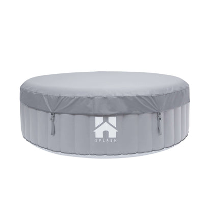 Home Deluxe Outdoor Whirlpool aufblasbar SPLASH inkl. Abdeckung - Ø208 cm 6 Personen Uni Grau