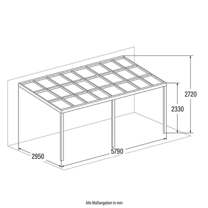 Home Deluxe Terrassenüberdachung SOLIS DELUXE - 579 x 295 x cm Grau