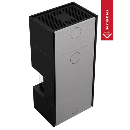 Kratki Kamineinsatz NBC/EASY BOX 7 kW Ø 160 Bausatz Black Mit Türfeder