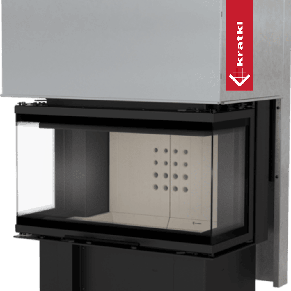 Kratki Kamineinsatz NBC/EASY BOX 7 kW Ø 160 Bausatz Black Mit Türfeder