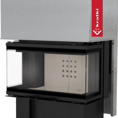 Kratki Kamineinsatz NBC/EASY BOX 7 kW Ø 160 Bausatz Black Mit Türfeder