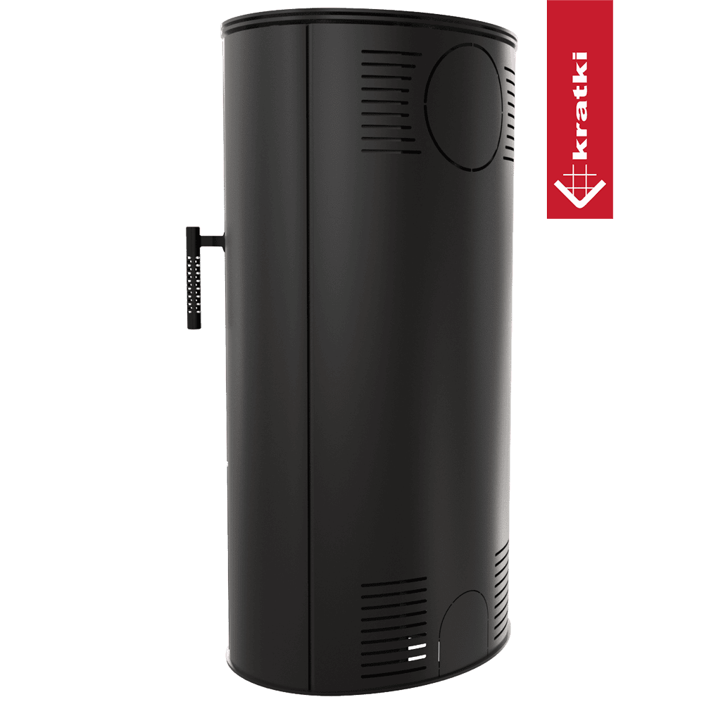 Kratki Kaminofen aus stahl KRATKI ROLLO Ø 150 7 kW schwarz Verkleidung