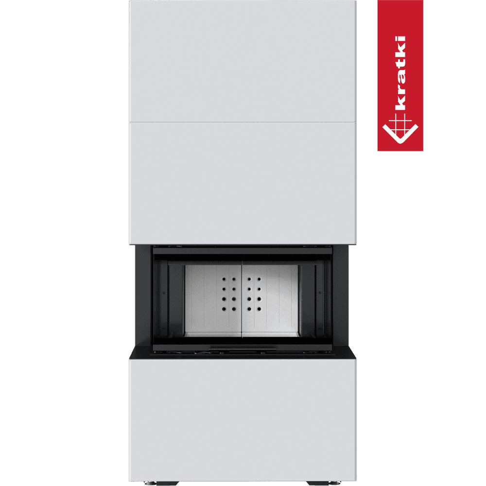 Kratki Kamineinsatz KRATKI NBC/EASY BOX 7 kW Ø 160 Bausatz Weiß Mit Türfeder