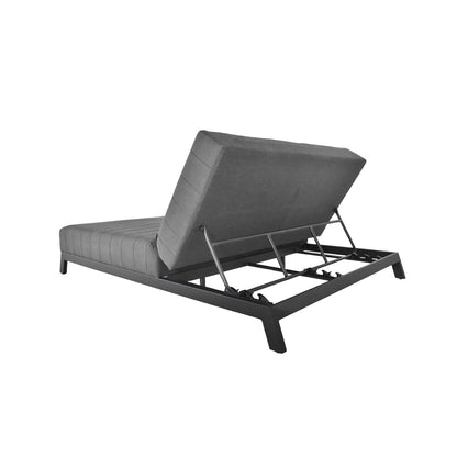 Home Deluxe Sonnenliege für 2 mit verstellbarer Rückenlehne VALENCIA - 203 x 144 cm Anthrazit