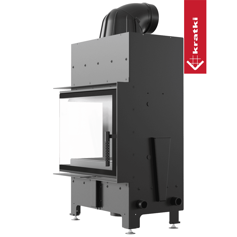 Kratki Kamineinsatz aus Stahl KRATKI FLOKI S links 8 kW Ø 160 mit Türfeder