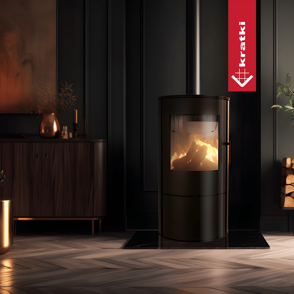 Kratki KAMINOFEN AUS STAHL KRATKI ROLLO Ø 150 7 KW Satz