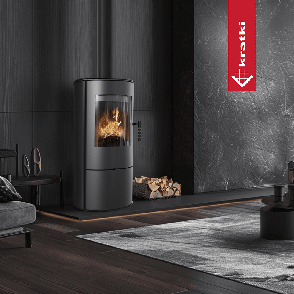 Kratki KAMINOFEN AUS STAHL KRATKI ROLLO Ø 150 7 KW Satz