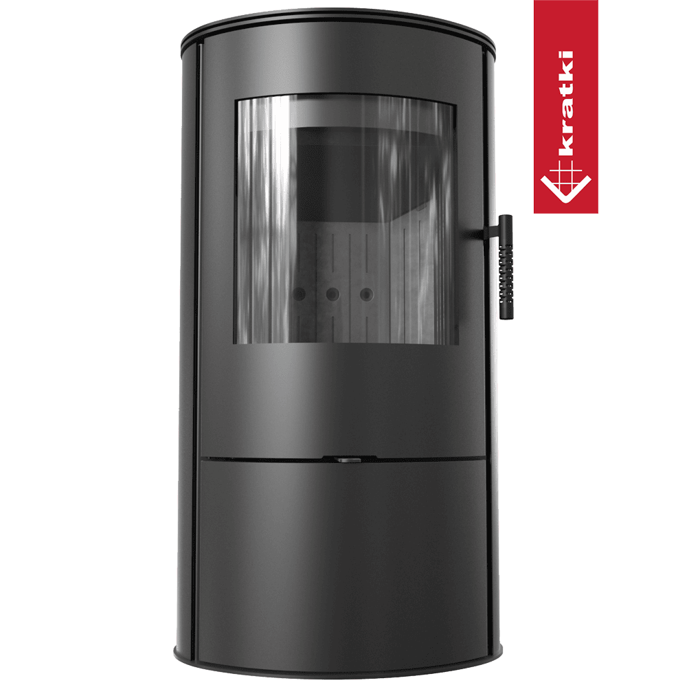 Kratki KAMINOFEN AUS STAHL KRATKI ROLLO Ø 150 7 KW SCHWARZE THERMOTEC-AUSKLEIDUNG Satz