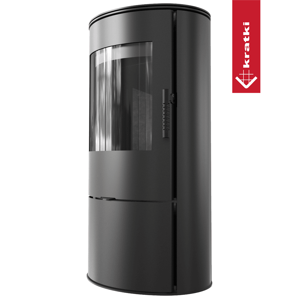 Kratki KAMINOFEN AUS STAHL KRATKI ROLLO Ø 150 7 KW SCHWARZE THERMOTEC-AUSKLEIDUNG Satz