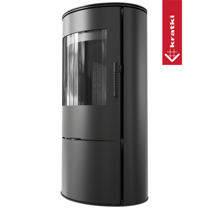 Kratki KAMINOFEN AUS STAHL KRATKI ROLLO Ø 150 7 KW SCHWARZE THERMOTEC-AUSKLEIDUNG Satz