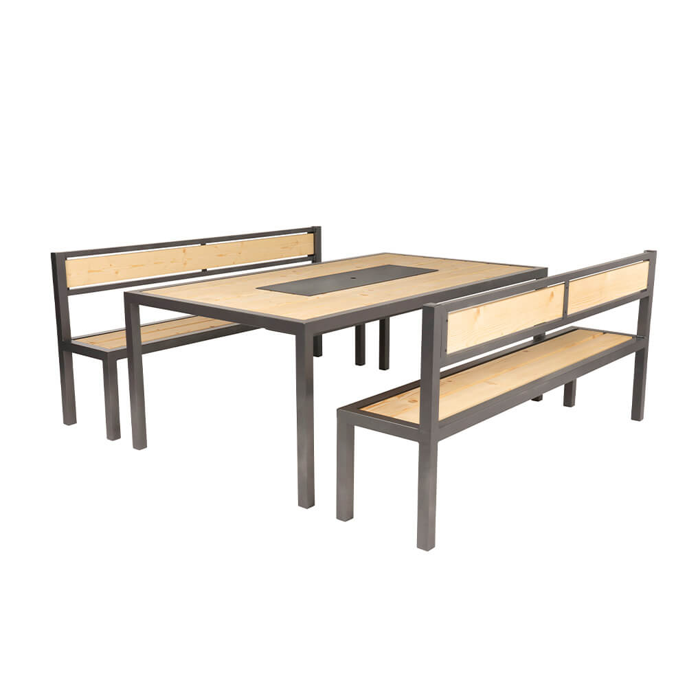 Home Deluxe Sitzgarnitur aus Lärche NAXOS - 200 x 43 cm Made in Germany