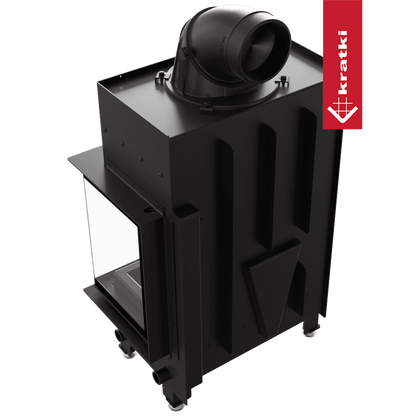 Kratki KRATKI-Luftkamin FLOKI S rechts 8 kW Ø 160 mit schwarzer Thermotec