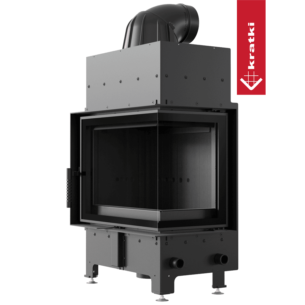 Kratki KRATKI-Luftkamin FLOKI S rechts 8 kW Ø 160 mit schwarzer Thermotec