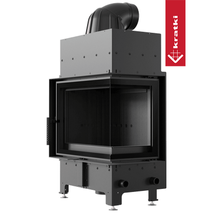 Kratki KRATKI-Luftkamin FLOKI S rechts 8 kW Ø 160 mit schwarzer Thermotec