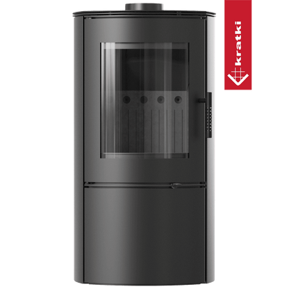 Kratki Kaminofen aus Stahl KRATKI FALCON Ø 150 10 kW Schwarze Thermotec-Auskleidung