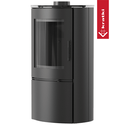 Kratki Kaminofen aus Stahl KRATKI FALCON Ø 150 10 kW Schwarze Thermotec-Auskleidung